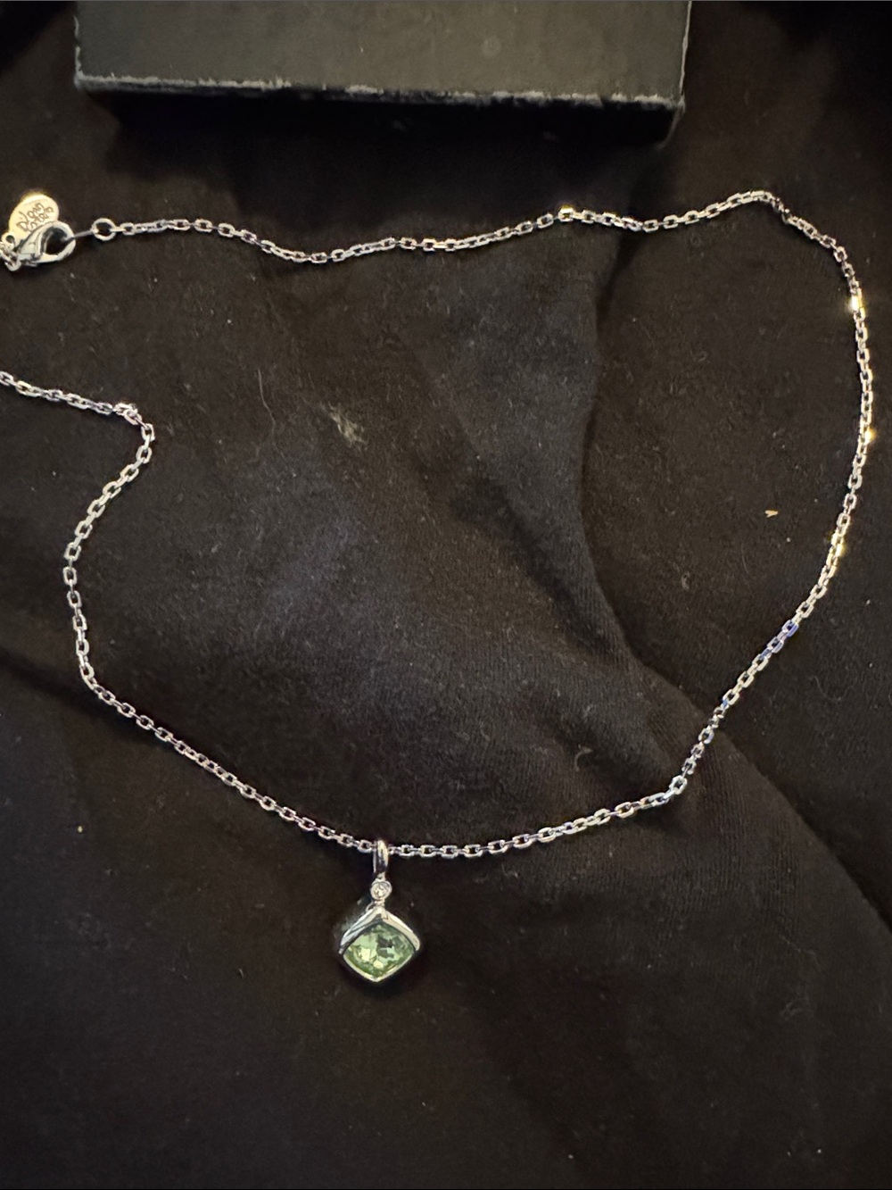Joan Rivers Silver with Green Gemstone Pendant Necklace